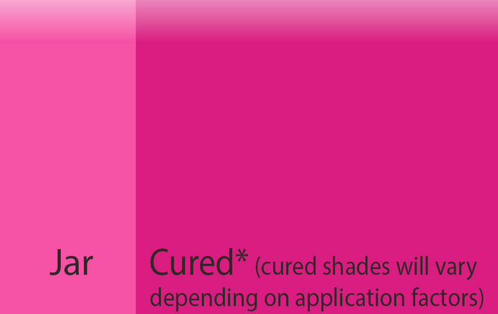 Punk Rock Goose Paste® Color swatch with Jar color and cured color neon pink