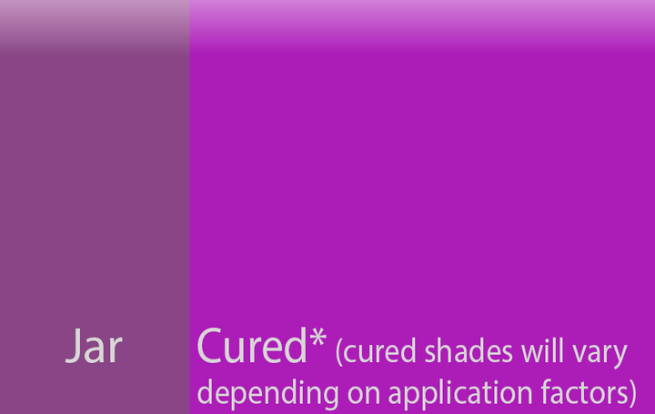 VCR Goose Paste® Color swatch with Jar color and cured color neon purple